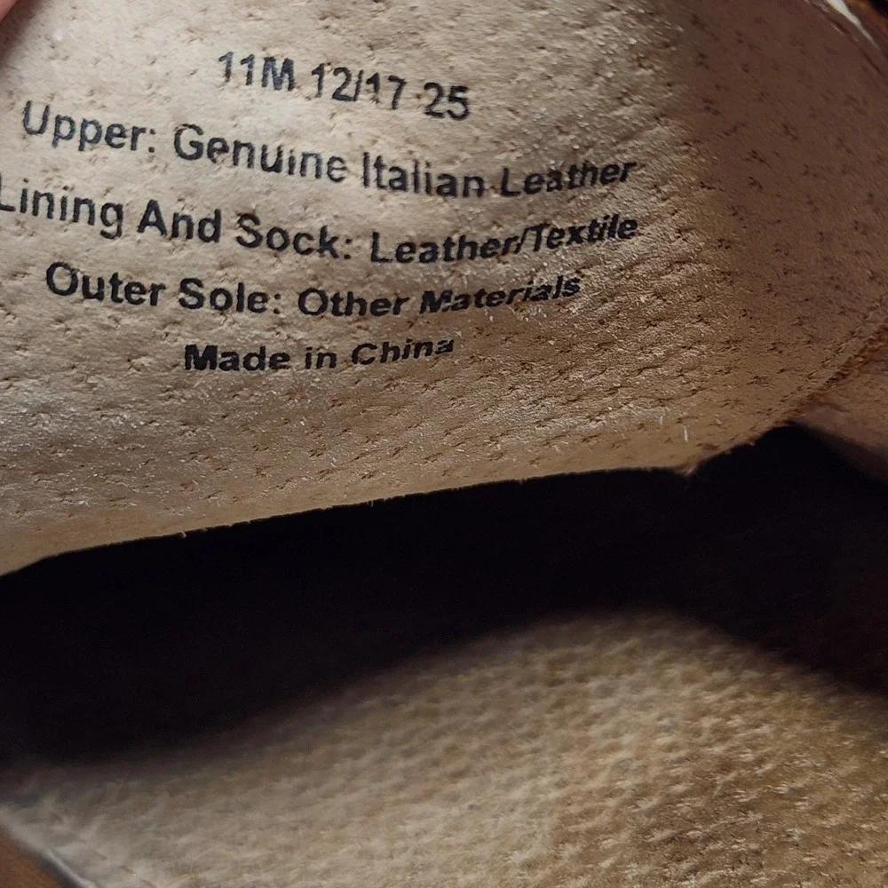 Banana Republic Dress Shoes 11 Mens Tan Genuine Italian Leather Oxford Derby‎